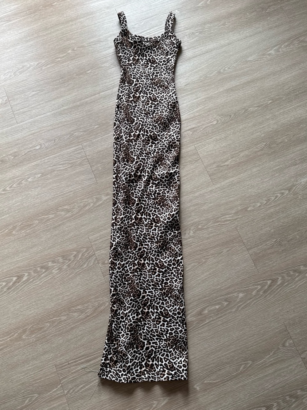Fashion Nova Mckenna Leopard-Print Snatched Maxi Dress